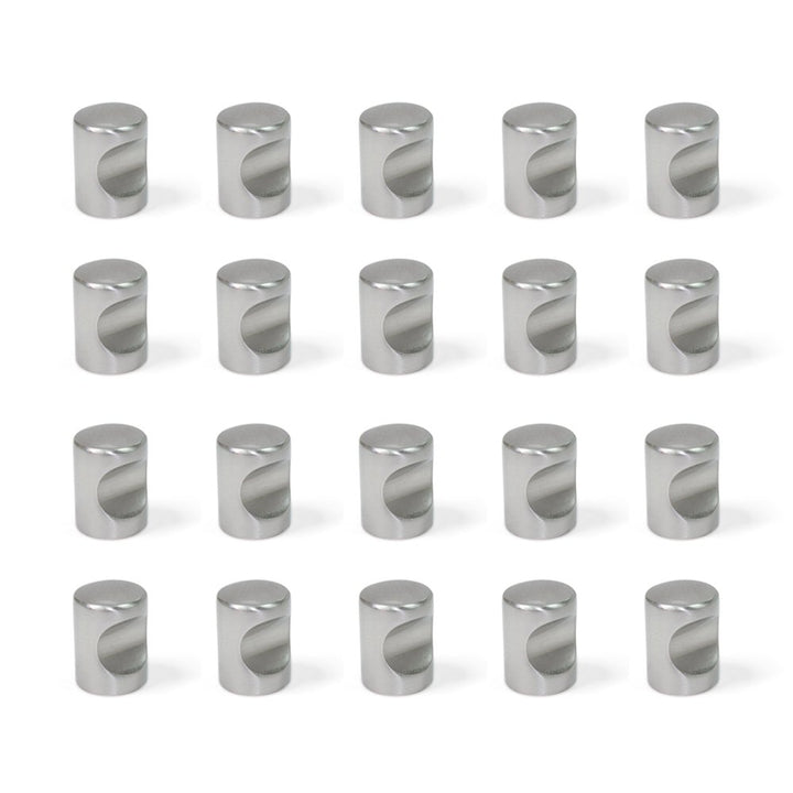 Emuca 9161651 Türknauf für Möbelstück, Ø20mm, Zamak, Nickel satiniert, 20 Stück 20 Stück Nickel Sati