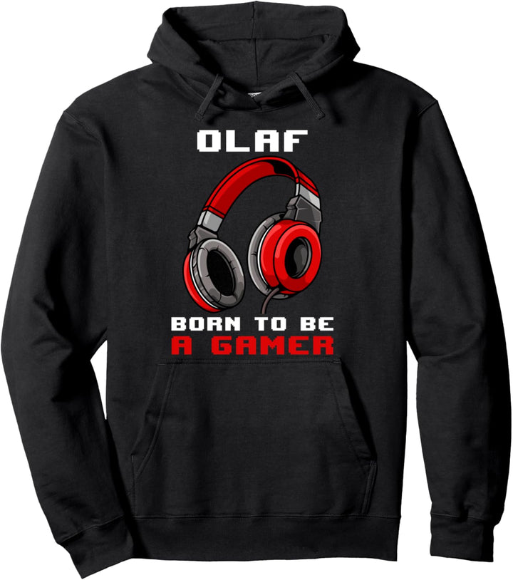 Olaf - Born To Be A Gamer - Personalisiert Pullover Hoodie