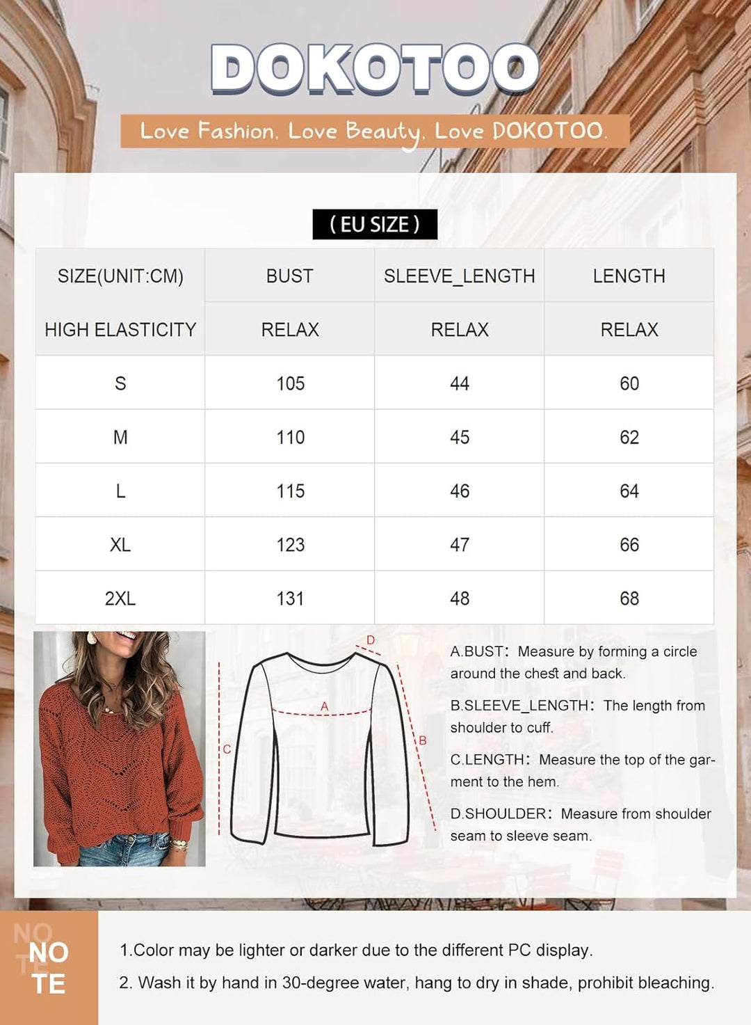Dokotoo Damen Strickpullover Elegant Rundhals Pullover Herbst Winter Einfarbiger Pulli Oberteil Swea