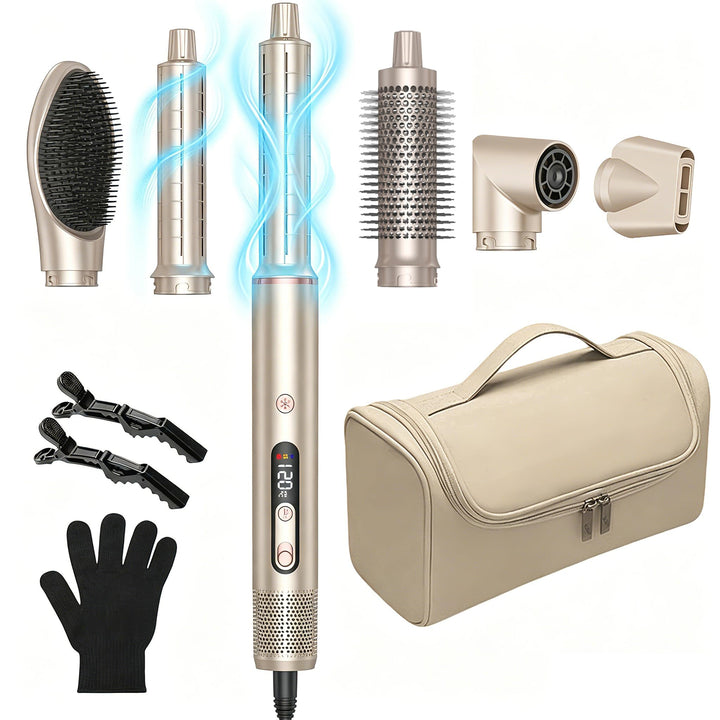 Hairstyler Pro UKLISS Haartrockner 6 IN 1, 1400w Ionen Professioneller Haarstyler, Kälteluftknopf,LC