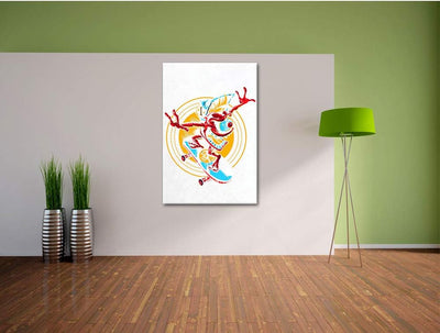 Cali Skate white Leinwandbild Bild auf Leinwand, XXL riesige Bilder fertig gerahmt mit Keilrahmen, K