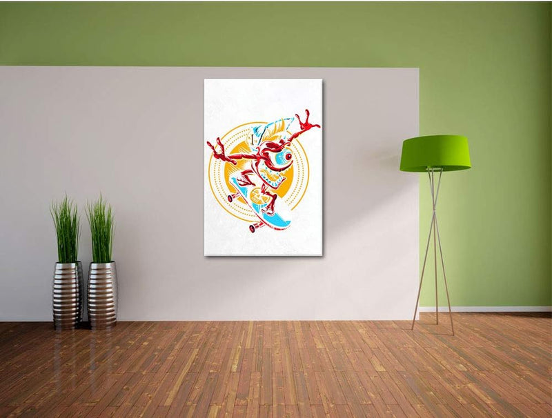 Cali Skate white Leinwandbild Bild auf Leinwand, XXL riesige Bilder fertig gerahmt mit Keilrahmen, K