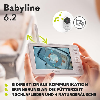 Lionelo Babyline 6.2 Elektronisches Kindermädchen Full HD 5” Innenüberwachung, Reichweite 200m, Bidi