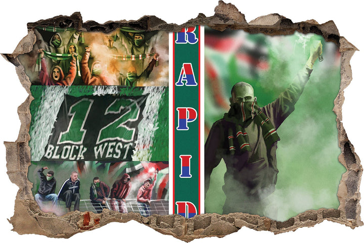 Ultras-Art Rapid Collage, 3D Wandsticker Format: 92x62cm, Wanddekoration