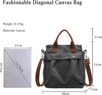 CORIOS Schultertasche Umhängetasche Damen Handtasche Canvas Tragetasche Multifunktionale Tote Beutel