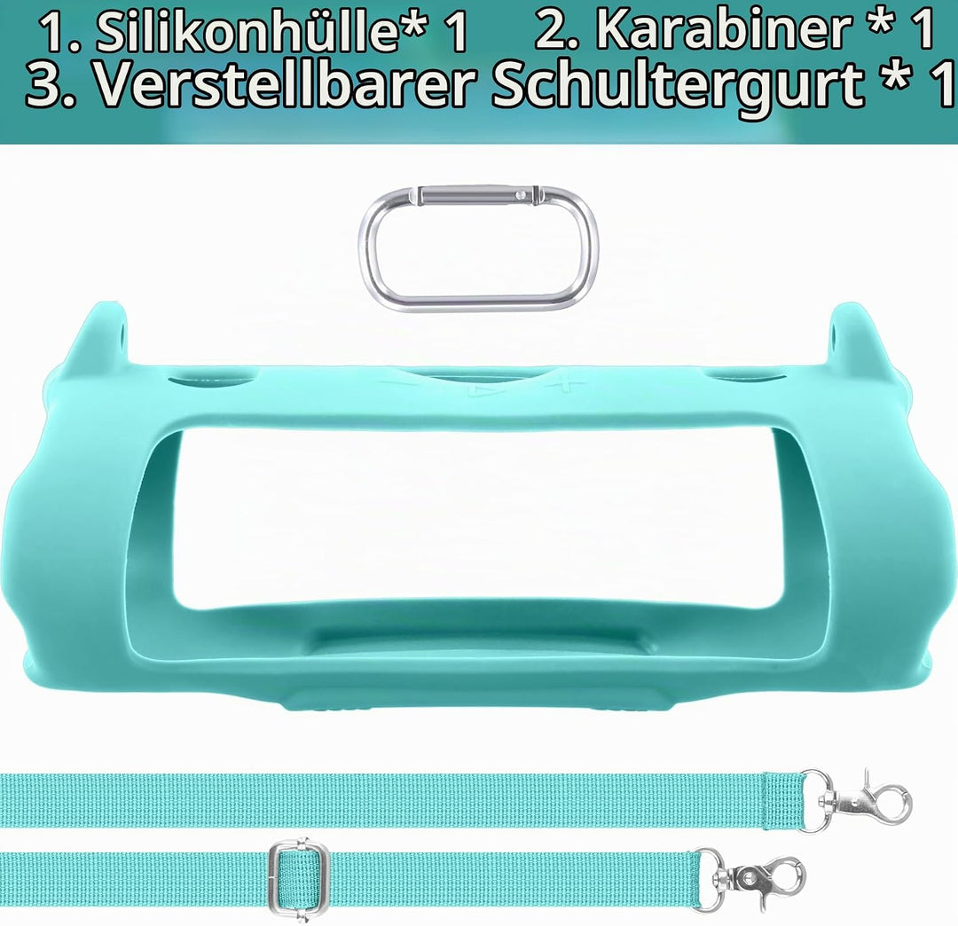 Khanka für JBL Charge 6 Silikon-Schutzhülle mit abnehmbarem Schultergurt &amp; Utility-Haken, Flexible w