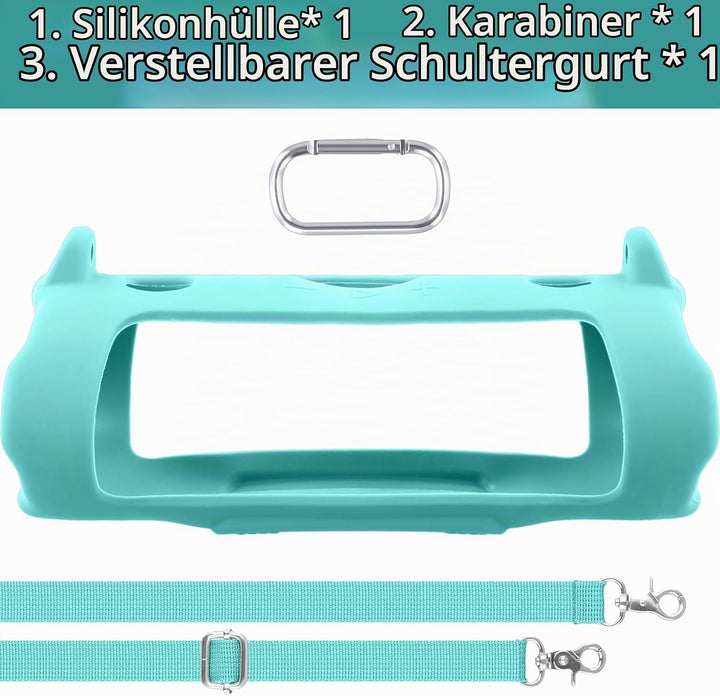 Khanka für JBL Charge 6 Silikon-Schutzhülle mit abnehmbarem Schultergurt &amp; Utility-Haken, Flexible w