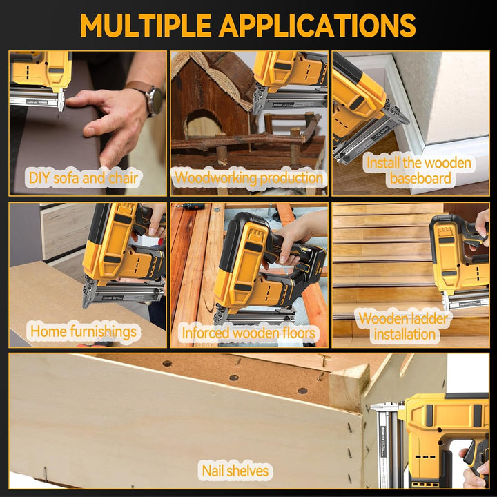 Schnurloser 18GA Brad Nailer kompatibel mit Dewalt 20V MAX Akku, bürstenloser Narrow Crown Stapler m
