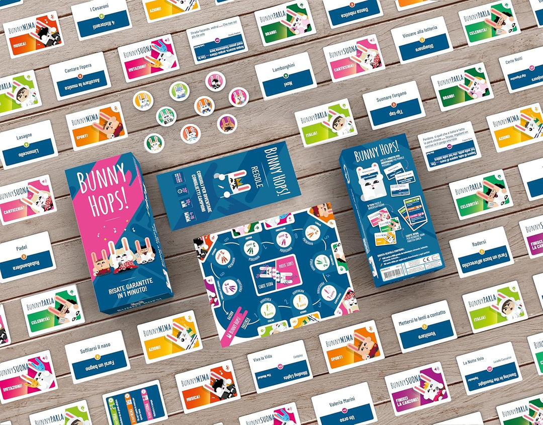 Asmodee Bunny Hops, Brettspiel, Partyspiel, 4-16 Spieler, ab 14 Jahren, italienische Ausgabe
