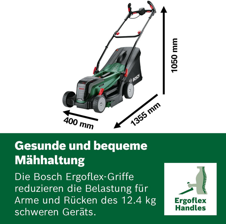 Bosch Akku-Rasenmäher UniversalRotak 2x18V-37-550 (bis zu 500 m2 mit 2x 4,0 Ah Akku); 18 Volt System