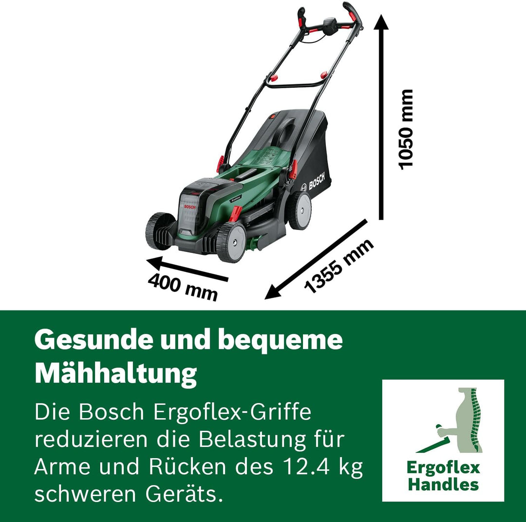 Bosch Akku-Rasenmäher UniversalRotak 2x18V-37-550 (bis zu 500 m2); 18 Volt System; Schnittbreite: 37