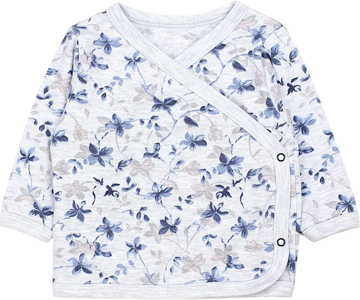 TupTam Baby Langarm Wickelshirt 5er Set aus Oeko-TEX zertifizierten Stoffen Unisex 50 Blumen Mix Gra