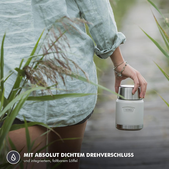 Thermos ICON Thermobehälter für Essen plum mat 0,47l - hält Speisen 14h heiss &amp; 24h kalt, Edelstahl,