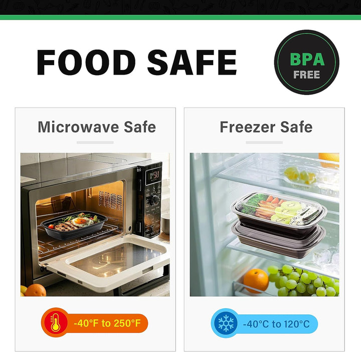 WUHUIXOZ 100 Stück 32oz Meal Prep Container mit, Prämie Wiederverwendbar Behälter für die Zubereitun