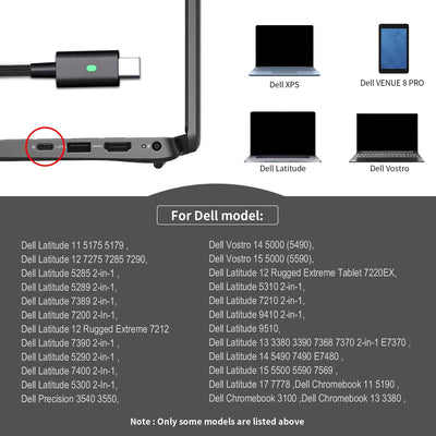 130 W USB C Typ C Netzteil Ladegerät PC tragbar für 0K00F5 K00F5 Dell XPS 15 9575 Dell XPS 15 9570 D