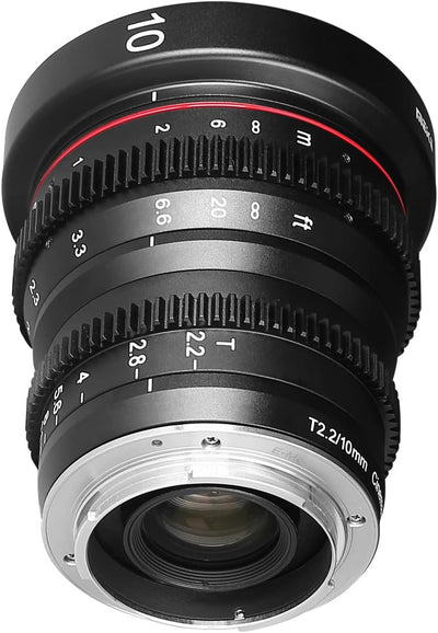 Meike 10mm T2.2 Grosse Blende Manueller Fokus Geringe Verzerrung APS-C S35-Format Mini Prime Cine-Ob