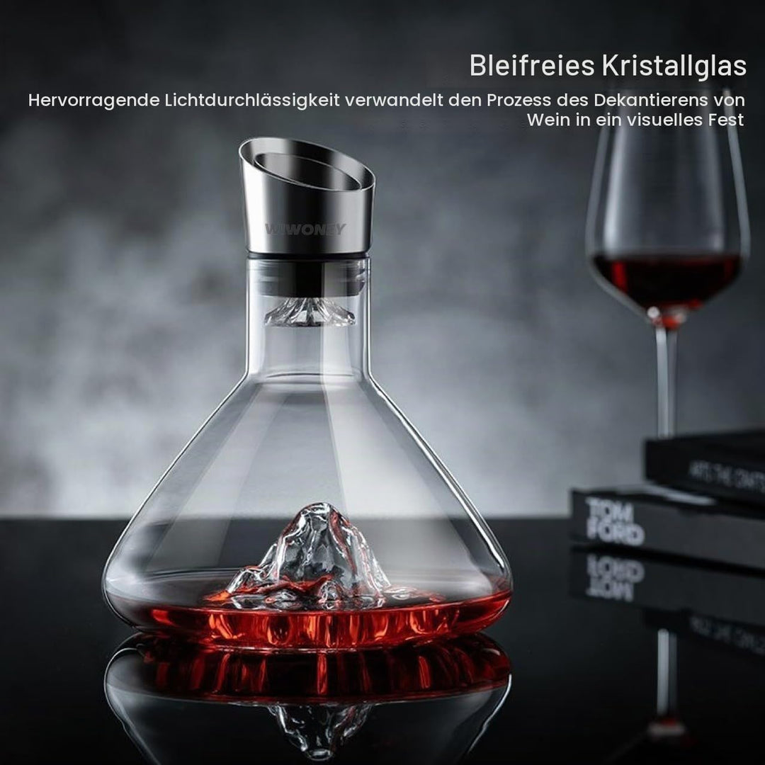 Weindekanter, Weinkaraffe mit Belüfter und Filtern, 100% Handgeblasenes Bleifreies Kristallgläser, D