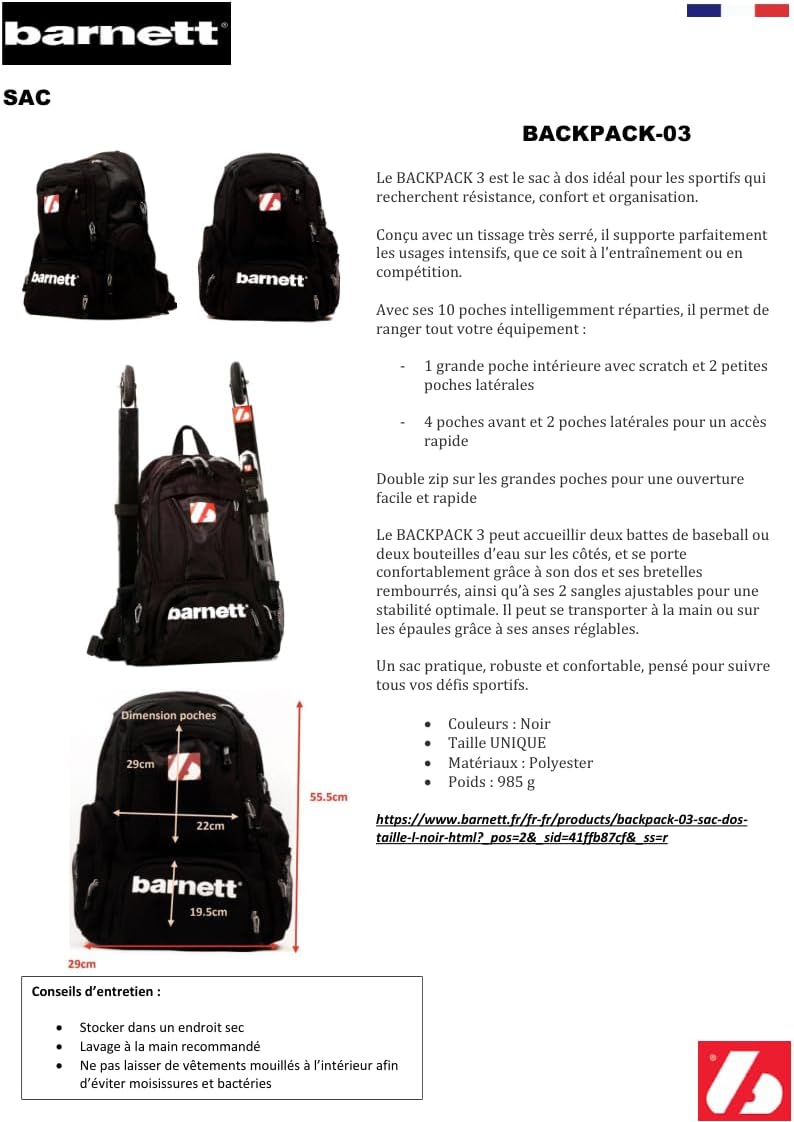 BARNETT BACKPACK-03 Rucksack Sportrucksack Gr. L