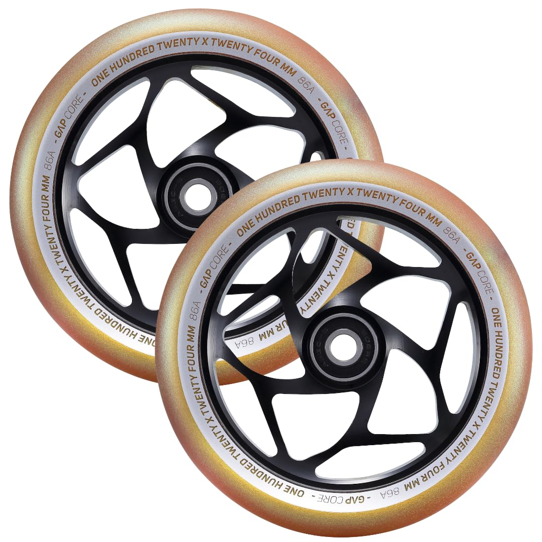 Blunt/Envyscooters – Pack (2 Stück) 120 mm Gap Core – Schwarz/Gold – Freestyle-Roller