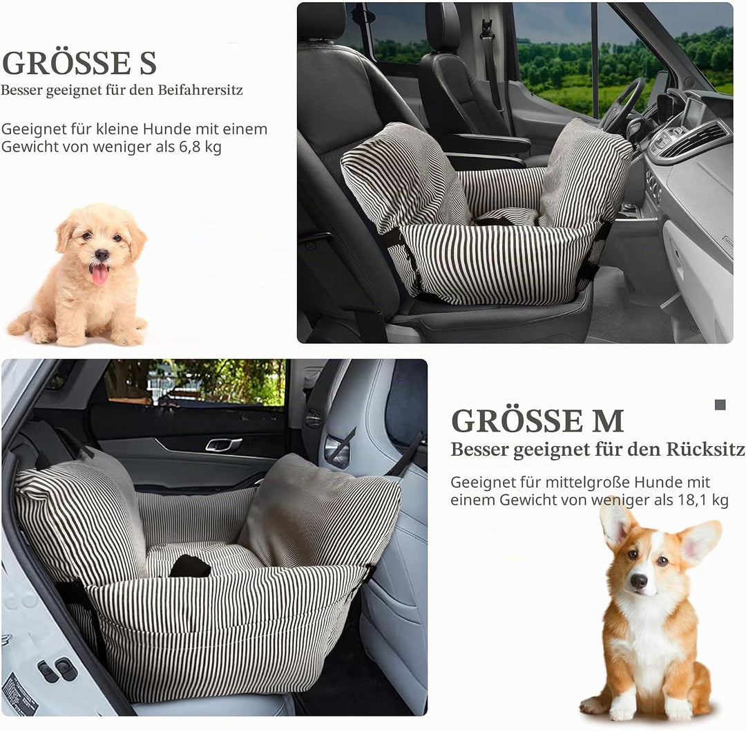 Autositz für kleine Hunde unter 6 kg, abnehmbare und waschbare Sitzerhöhung für Haustiere mit Anti-R