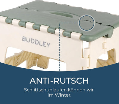 BUDDLEY Klapphocker, Faltbarer Hocker, Klapphocker, Klappbarer Hocker, Caravanhocker, Küchenhocker,