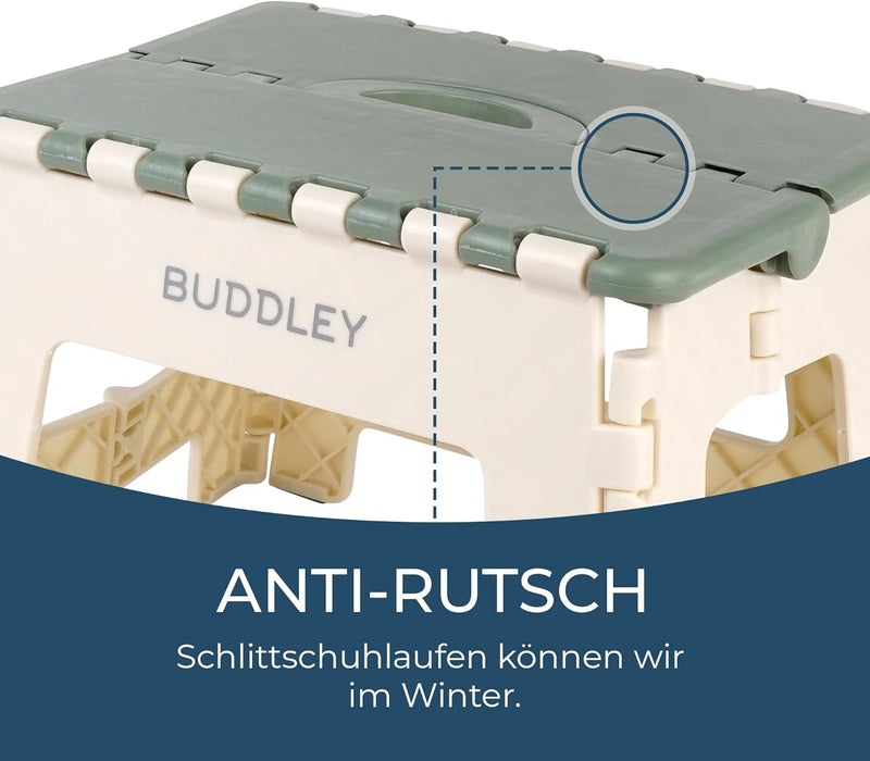 BUDDLEY Klapphocker, Faltbarer Hocker, Klapphocker, Klappbarer Hocker, Caravanhocker, Küchenhocker,