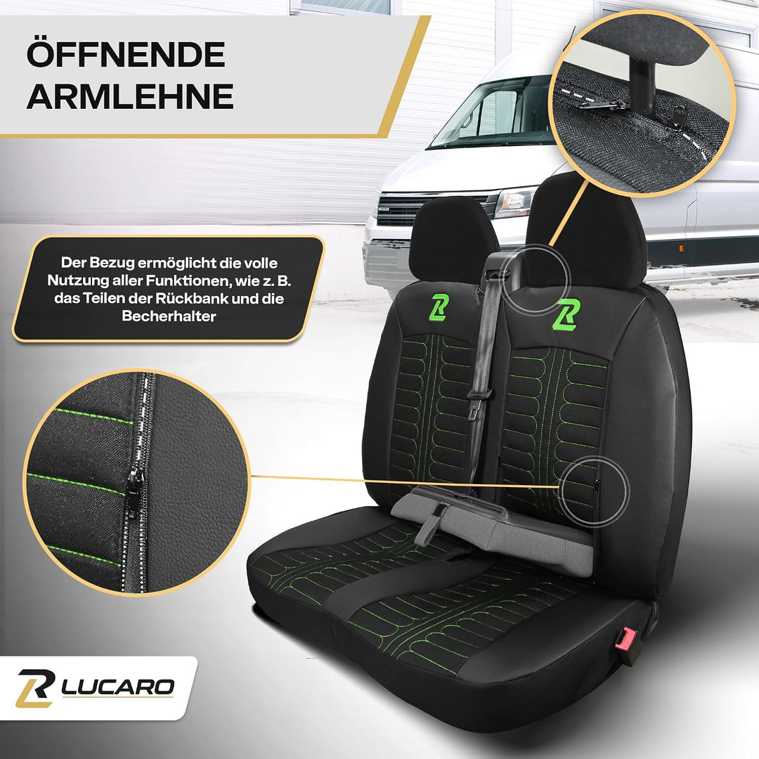 Sitzbezug für FIAT Ducato, Peugeot Boxer, Citroen Jumper, Opel Movano | LUCARO Vordersitzbezug Set 1