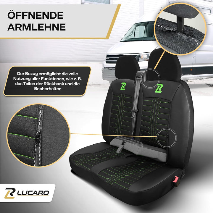Sitzbezug für FIAT Ducato, Peugeot Boxer, Citroen Jumper, Opel Movano | LUCARO Vordersitzbezug Set 1