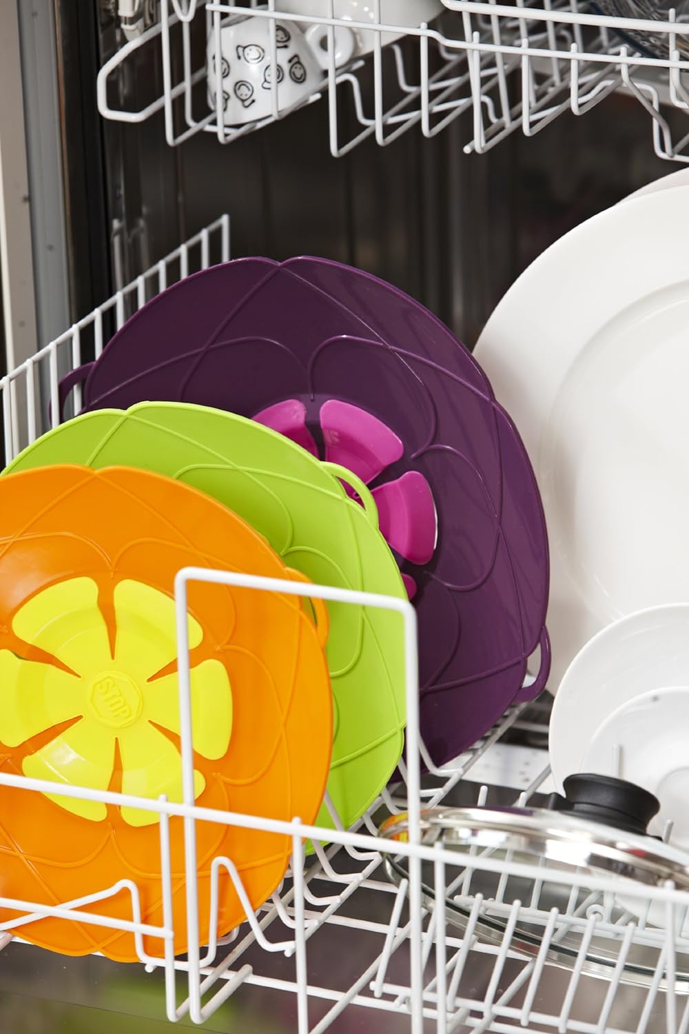 Kochblume L Ø14-24cm | Silikon Überkochschutz | Spritzschutz | Universaldeckel | Premium-Silikon | H