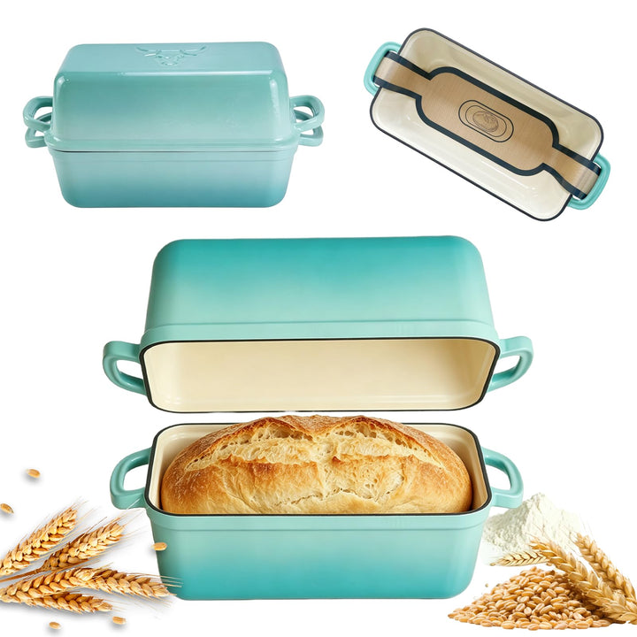 5.68 L Gusseisen Brotbackform,Brotbacktopf mit Deckel,Gusseisen Topf Brot Backen,Brotformen zum Back
