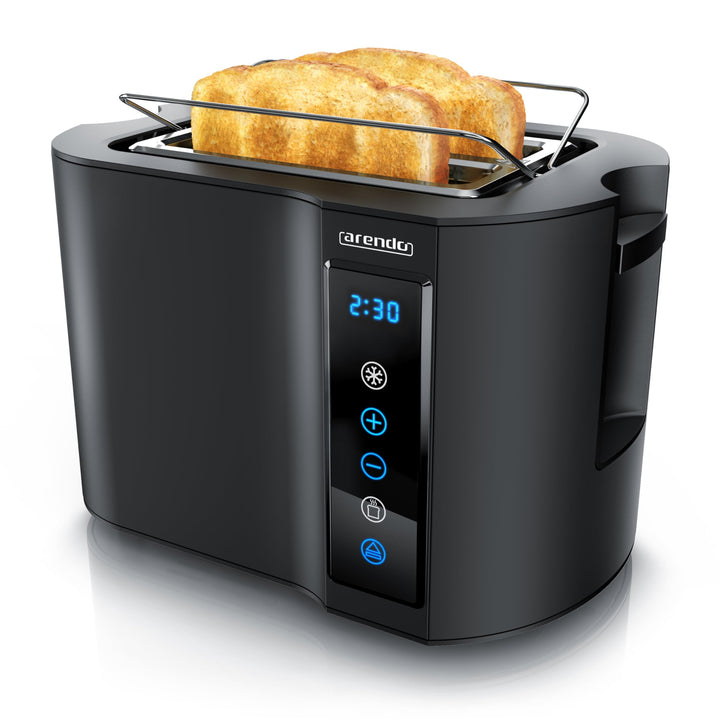 Arendo - Touch Toaster 2 Scheiben Edelstahl - Touchpanel - digital Display Restzeitanzeige - 800 W –