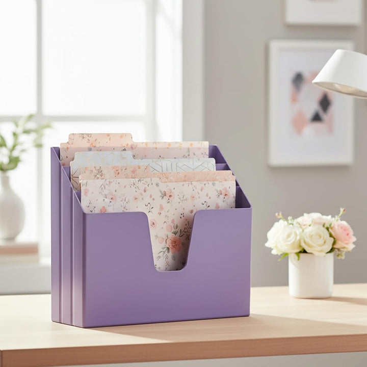 Acrimet Unterlagenhalter Dreifach Horizontalen (Solide Lila Farbe), Solide Lila