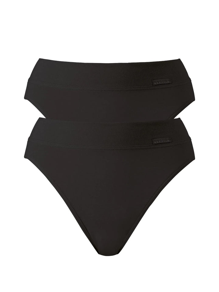 CALIDA Damen Elastic Duopack Slip (2er Pack) 48-50 Schwarz, 48-50 Schwarz