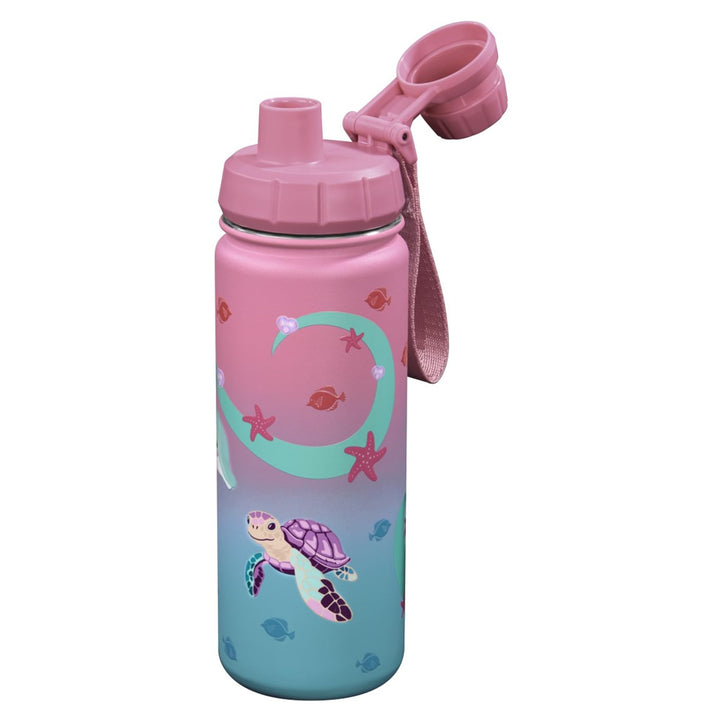 Step by Step Isolierte Edelstahl-Trinkflasche „Sealife“, rosa, BPA-frei, für Schule, Kindergarten, h