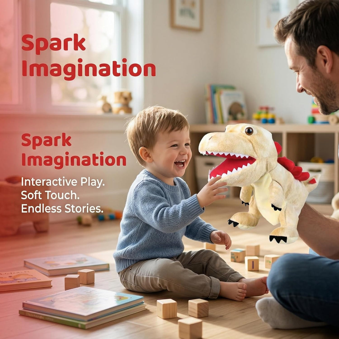 LOMTRATS Dinosaurier-Handpuppen für Kinder, Kleinkind enthält Triceratops und Tyrannosaurus Rex mit