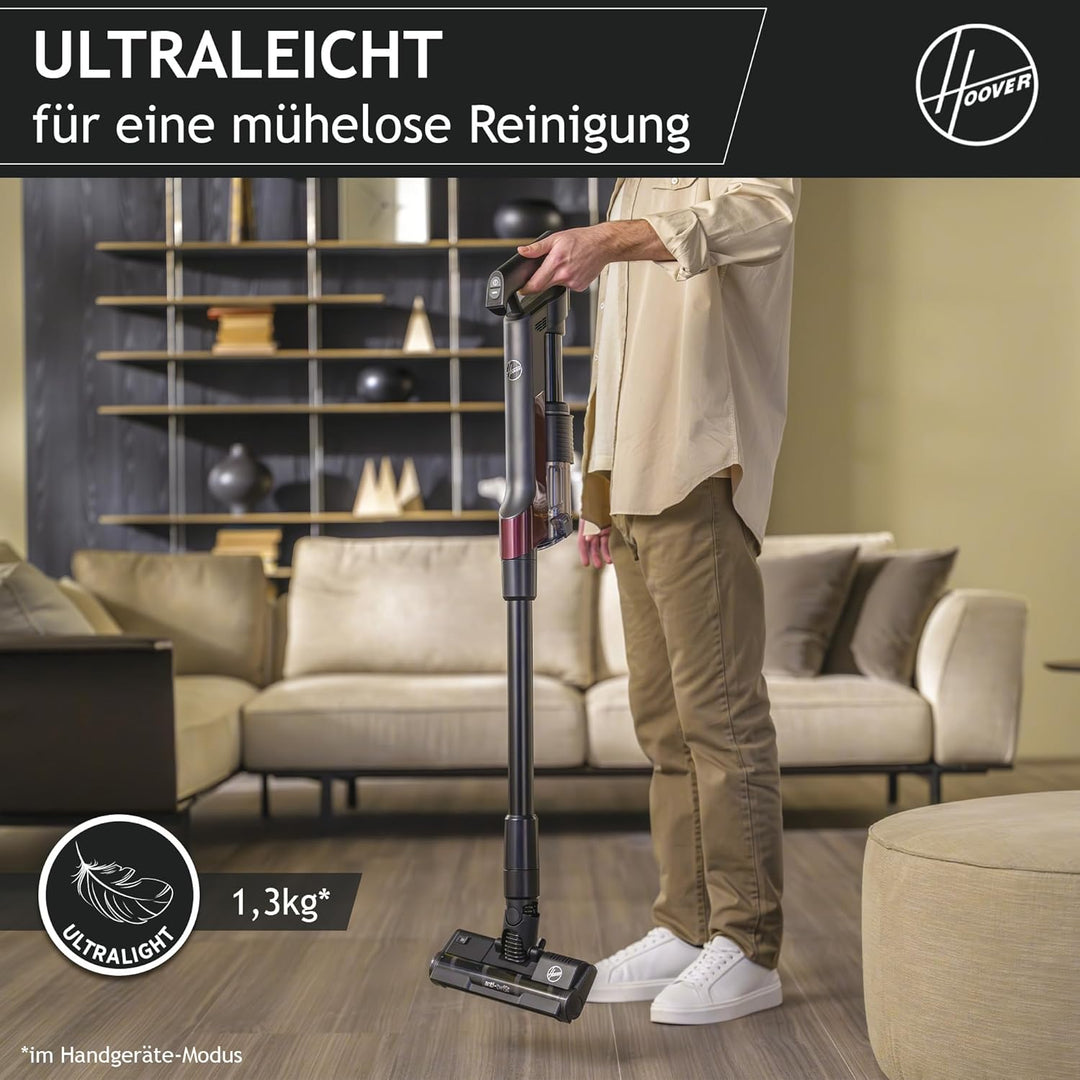Hoover ultraleichter kabelloser HF2 Akku Staubsauger mit Verdichtungs-Funktion für 3X mehr Staubkapa