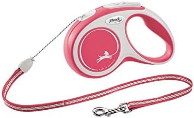 flexi Hundeleine, ausziehbar, mit weichem Griff, 3 m / 5 m / 8 m / 8 m / 8-20 kg, rot, small, 400049