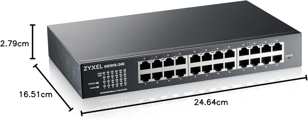 Zyxel 24-Port Gigabit Cloud-Based Switch | 24-Port GbE Smart hybrid Mode Switch | Standalone or Nebu