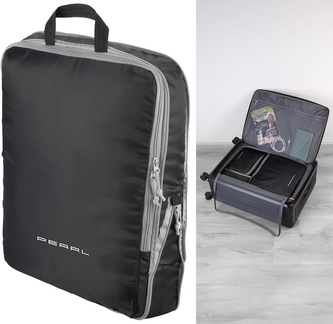 PEARL Packtaschen für Koffer: 4er-Set Kompressions-Packtasche für Handgepäck, Grösse XL, 45x37x8 cm