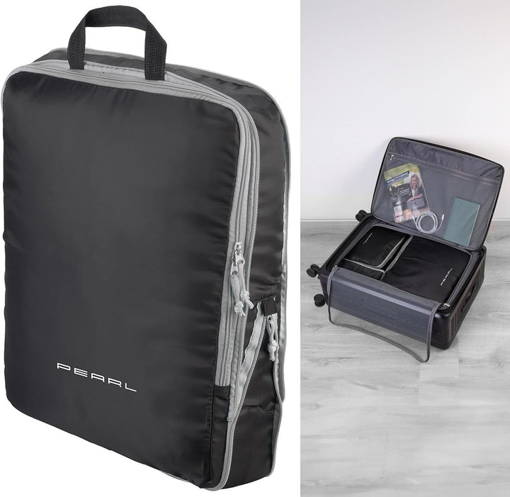 PEARL Packtaschen für Koffer: 4er-Set Kompressions-Packtasche für Handgepäck, Grösse XL, 45x37x8 cm
