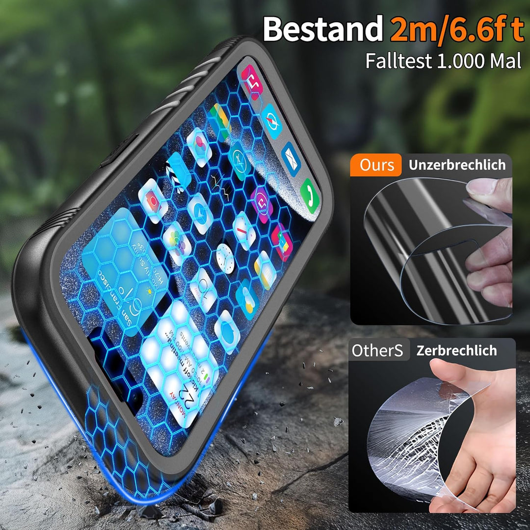 Cozycase Magnetisch Hülle für iPhone 15 Pro wasserdichte 360 Grad Panzerhülle Outdoor [Kompatibel mi