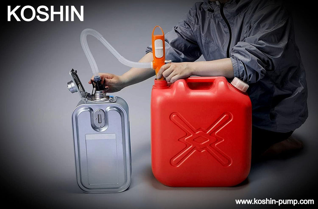 Koshin Japan EP-305BC Batteriepumpe für Kanister mit Fall, Summer &amp; automatischer Stopp, 12 L/min, f
