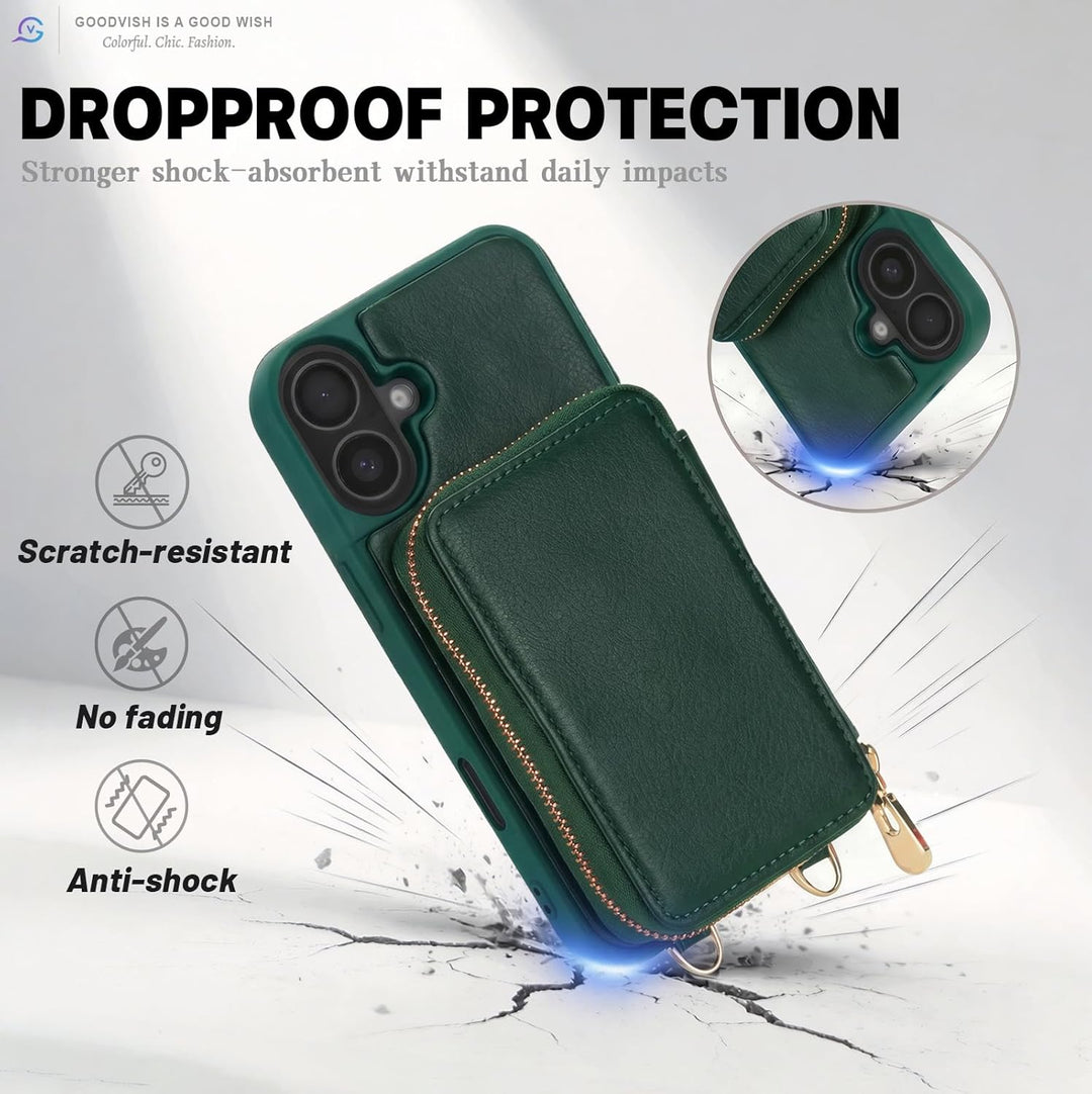 GOODVISH Handykette für iPhone 17 Hülle mit Band, Handytasche mit Kartenfach und Portemonnaie, Handy