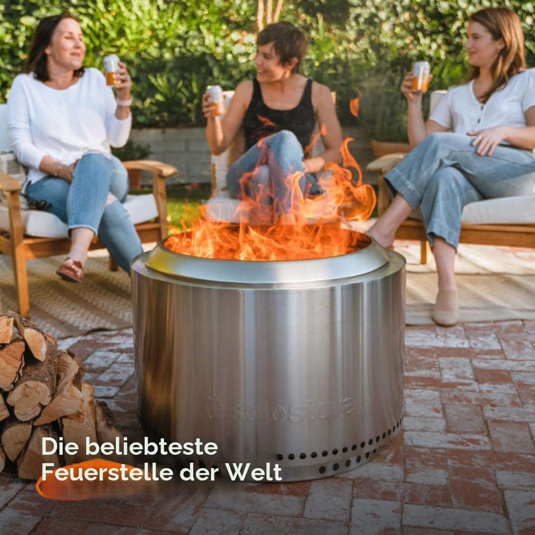 Solo Stove Feuerschale Yukon Essential Set 2.0 | Inkl. Feuerstelle, Standfuss, Deckel, Raucharme Hol