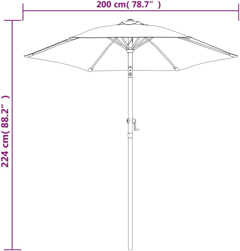 vidaXL Sonnenschirm Kurbel Kippbar Ampelschirm Gartenschirm Strandschirm Terrassenschirm Balkonschir