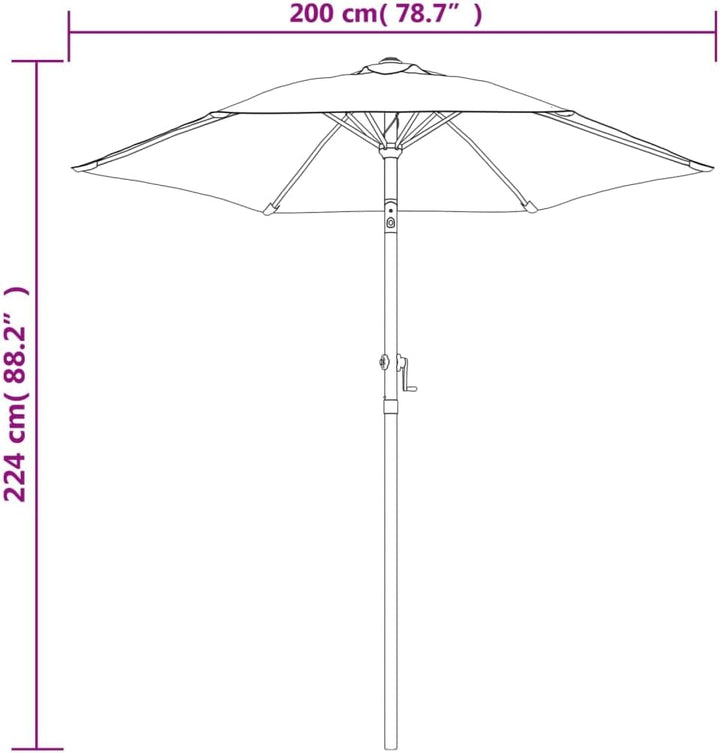 vidaXL Sonnenschirm Kurbel Kippbar Ampelschirm Gartenschirm Strandschirm Terrassenschirm Balkonschir