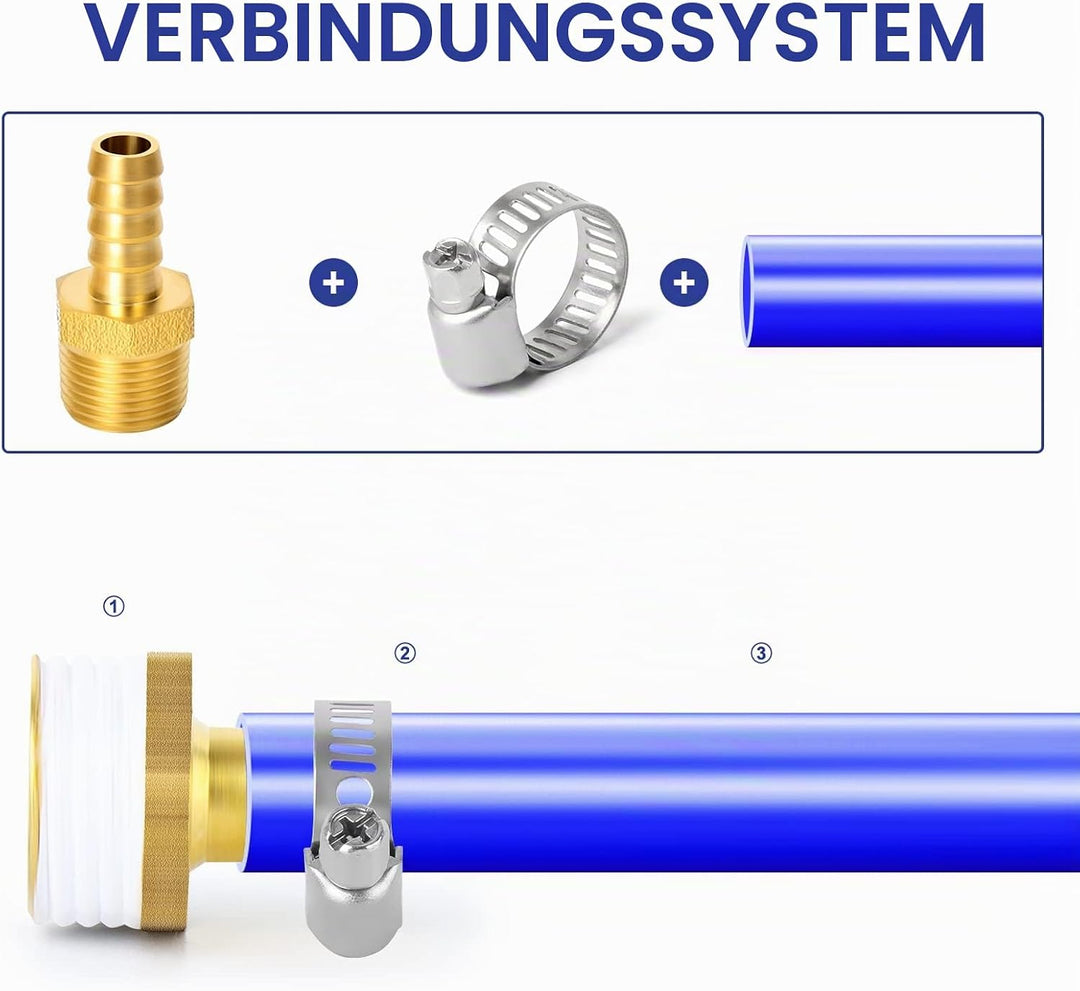 ERGAOBOY 10 Stk 10mm OD Barb auf 1/2" BSP Stecker, Messing Schlauchtülle Kompressionsfittings 1/2" M