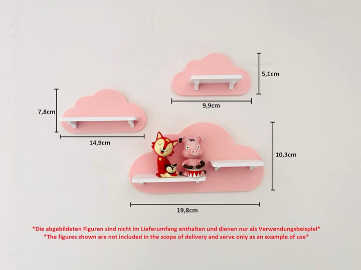 3er Wolken-Set Rosa passend/Kompatibel für die Toniebox Toniefiguren