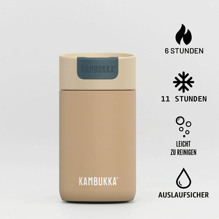 Kambukka - Thermobecher 300ml - Modell OLYMPUS LATTE - Thermobecher/Kaffeebecher to go: Easy cleanin