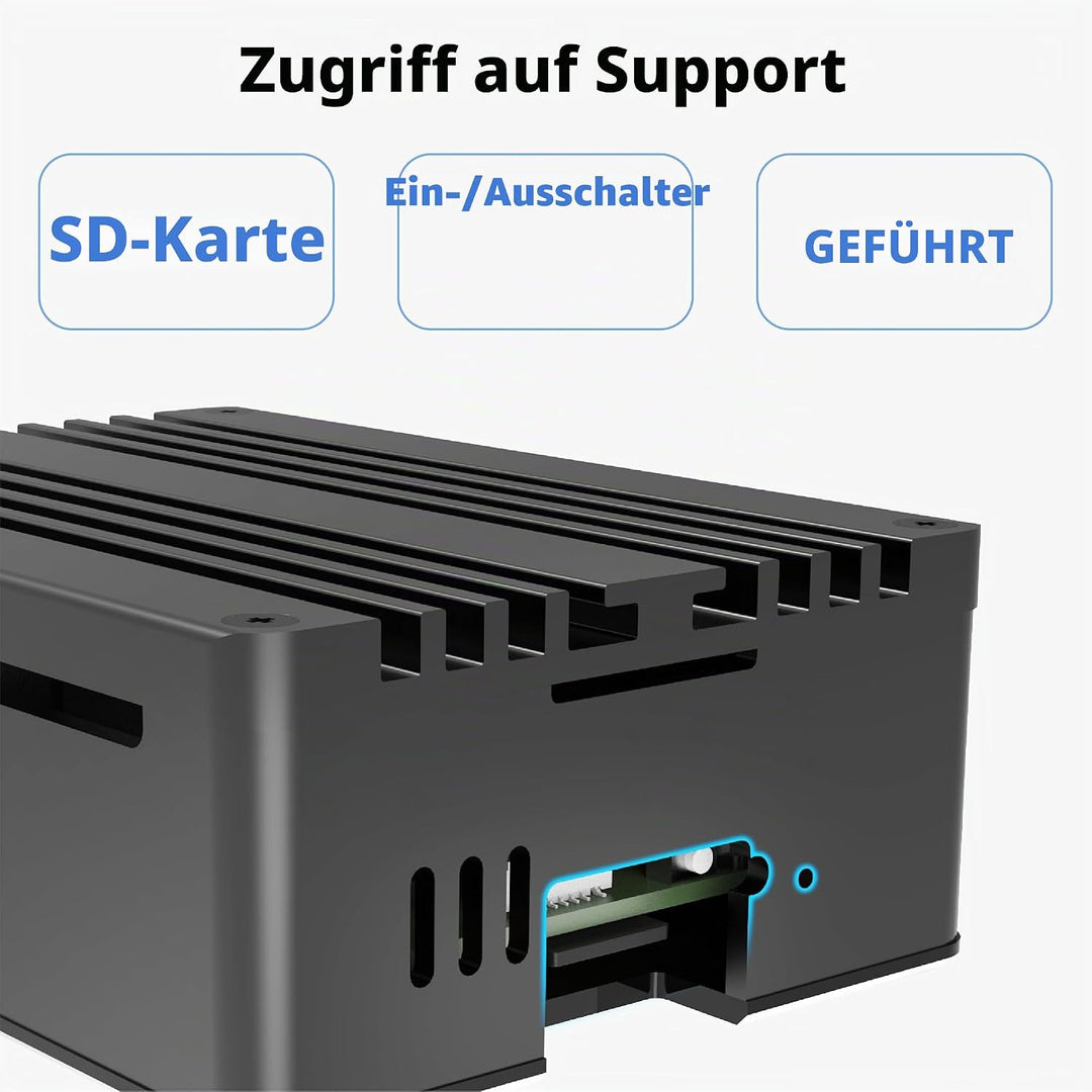 Akasa Pi-5 Pro, Aluminum Raspberry Pi 5 Case with Heatsink, Fanless Passive Cooling, Concealed Micro